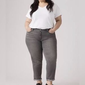 NWT Levi’s Boyfriend Jeans Womens 24W Night Is Young (Gray w/black Wash) Levis